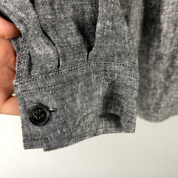 Zac and Rachel Linen Blend Tunic Top Womens 1X Gray Button Up Long Sleeve NWT - Picture 7 of 16